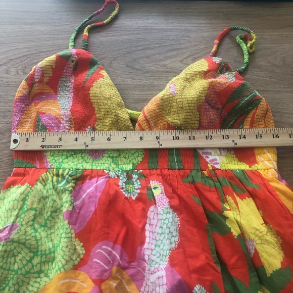 NWT $255 FARM Rio Neon Floral Tiered Cotton Maxi Dress in size XL! - Picture 13 of 14